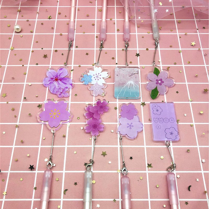 樱花亚克力大挂件粉色少女心书包饰品